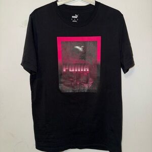 Puma Black and Pink Graphic Tee